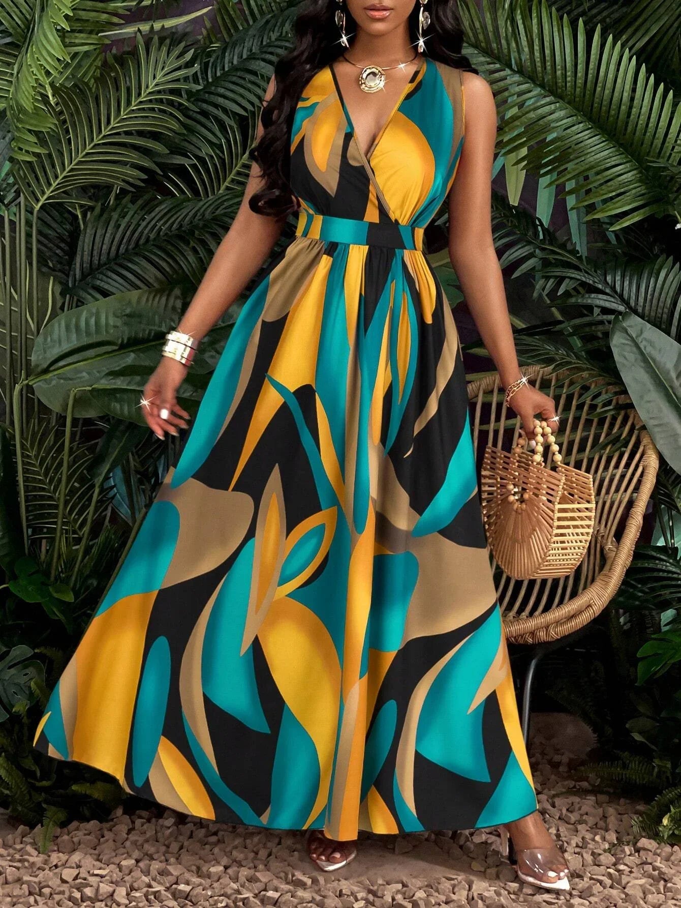 KAIA – WOMEN'S SLEEVELESS V-NECK DRESS
