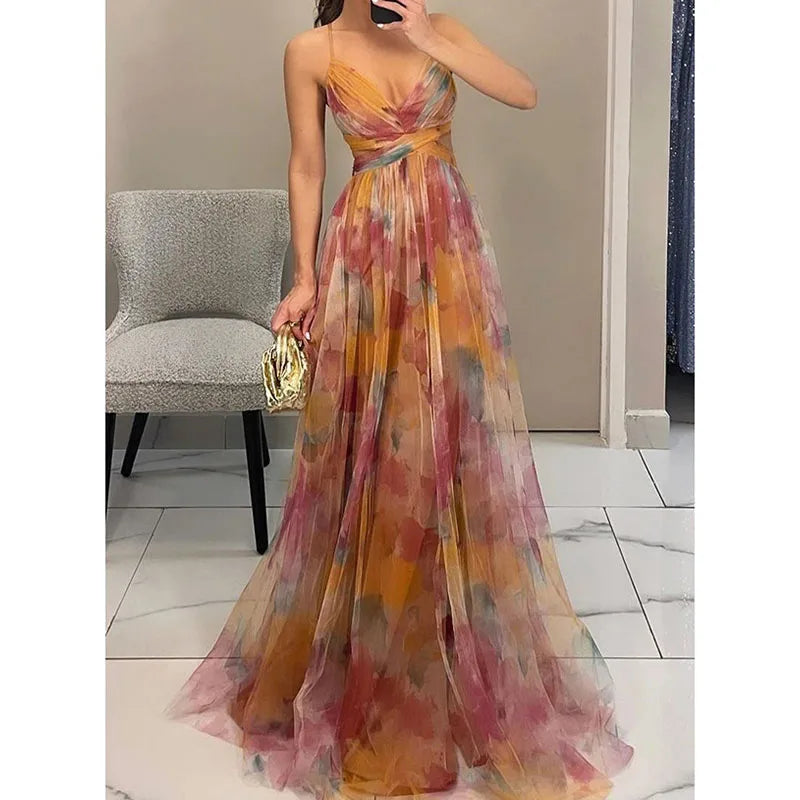 LYRA – ELEGANT PRINT PLEATED DRESS