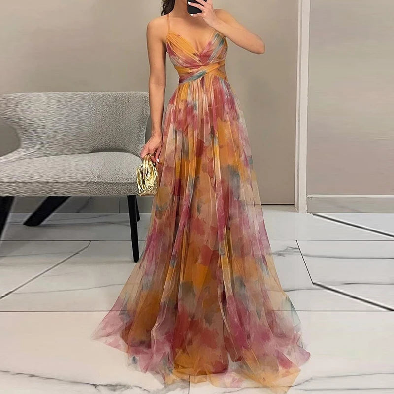 LYRA – ELEGANT PRINT PLEATED DRESS