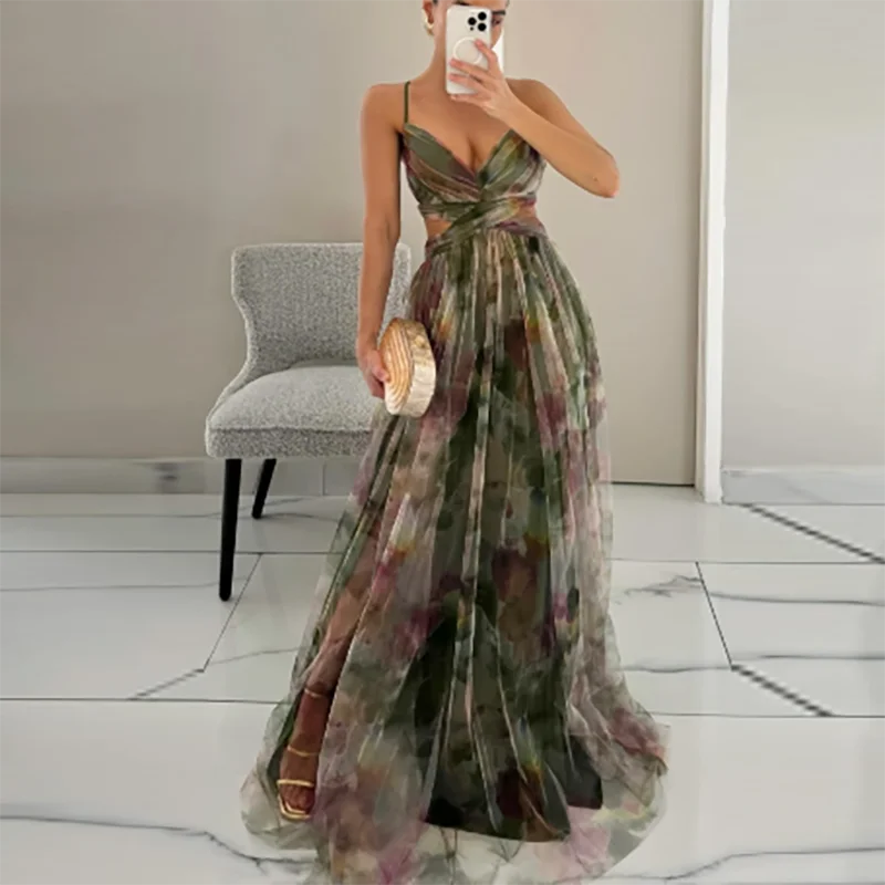 LYRA – ELEGANT PRINT PLEATED DRESS