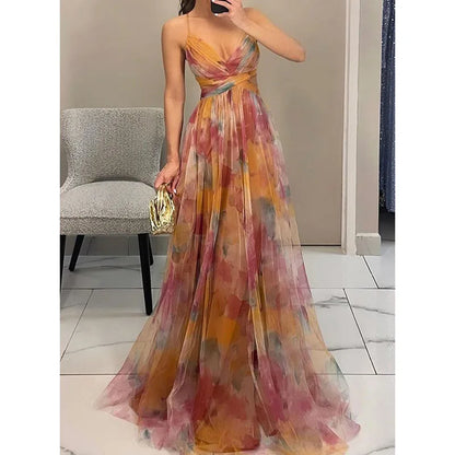 LYRA – ELEGANT PRINT PLEATED DRESS