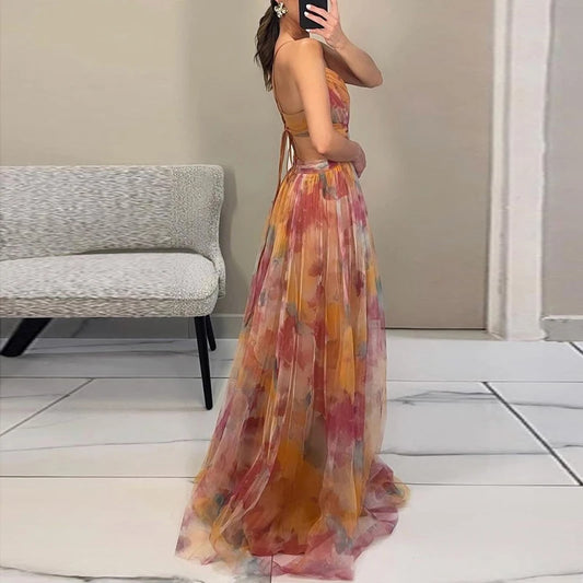 LYRA – ELEGANT PRINT PLEATED DRESS