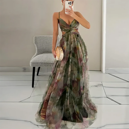 LYRA – ELEGANT PRINT PLEATED DRESS